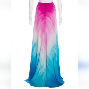 Y2k Lacey Parker Ombre Silk Maxi Skirt Tie Dye